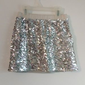 Crewcuts silver sequined skirt size 4/5